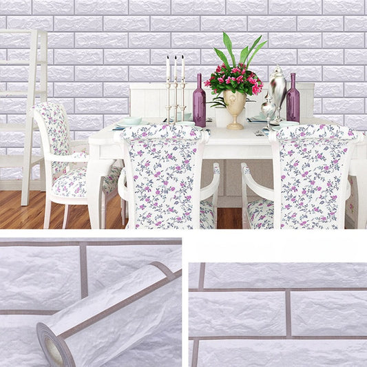 White 3D Tile Effect Self-Adhesive Roll