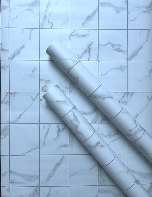 White / Grey Marble Tile