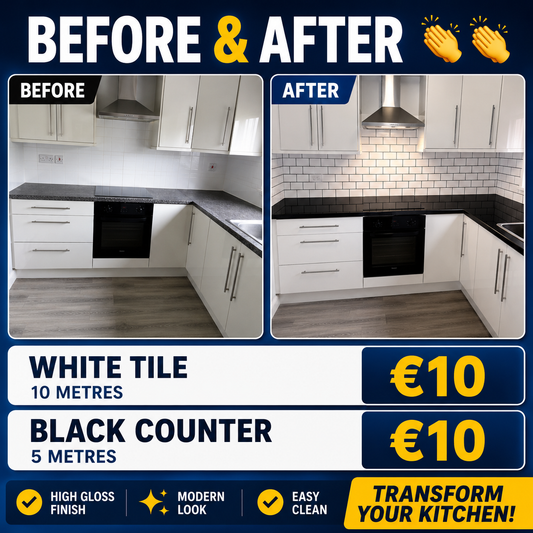 White Tiles & Black Gloss Counter 🎊  2pk Offer Today 🎊
