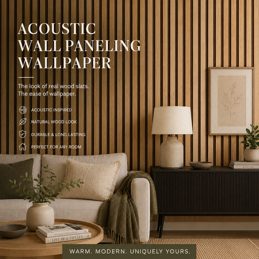 Wood Pannelling Wallpaper with 3D Effect Print