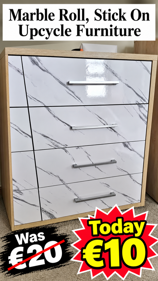 White and grey realistic marble gloss surface by Budget Interiors, showcasing a sleek, polished marble finish with intricate veining.