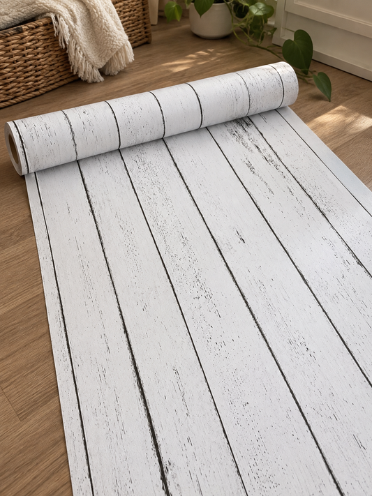 White Wood Panel Wallpaper