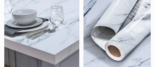 📢 50% Off Reduced €10 ..White Gloss Marble.. Xtra Large Roll