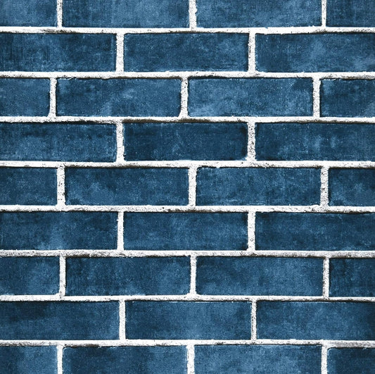 Navy Brick Wallpaper Self adhesive roll 10 Metre