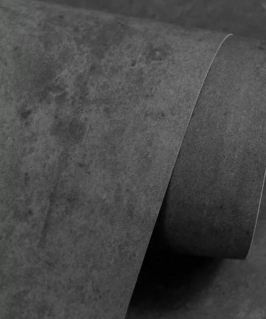 Dark Grey Concrete Plaster Effect Textured Vinyl Wallpaper Plain Free Match Wall